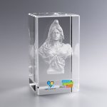 Trophée Bloc Verre Buste Marianne, gravure 3D et marquage numérique couleur