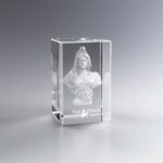 Trophée en Verre Marianne avec gravure 2D du logo de la ville