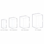 Les quatre tailles disponibles du Trophée Bloc Verre Buste Marianne