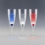 Flûte à Champagne Lumineuse en plastique, disponibles en couleurs Bleu, Blanc, et Rouge