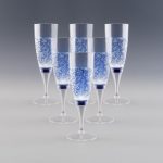 6 Flûtes à Champagne Lumineuses en plastique, couleur Bleu