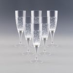 6 Flûtes à Champagne Lumineuses en plastique, couleur Blanc