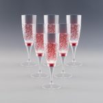 6 Flûtes à Champagne Lumineuses en plastique, couleur Rouge