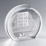 Gravure laser 3D Grand Trophée Verre Rond à Personnaliser
