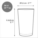 Dimensions du verre à bière Duralex Unie 56 cl Dimensions du verre à bière Duralex Unie 56 cl : hauteur de 14,8 cm et diamètre de 9,1 cm.