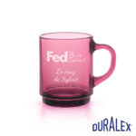 Mug Duralex Versailles 26 cl prune avec le logo FedEx et l’inscription « Le mug de Sylvie ».