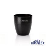 Duralex Gigogne 9 cl noir avec logo d’entreprise Verre Duralex Gigogne 9 cl noir avec le logo Nestlé en marquage clair sur la partie haute.